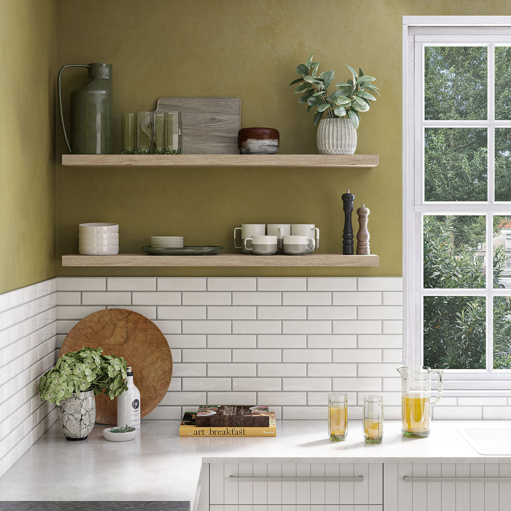 Floating Shelves for Wall, 48" Wood Wall Shelf Set of 2, with Invisible Brackets, 8" Deep, Oak Finish