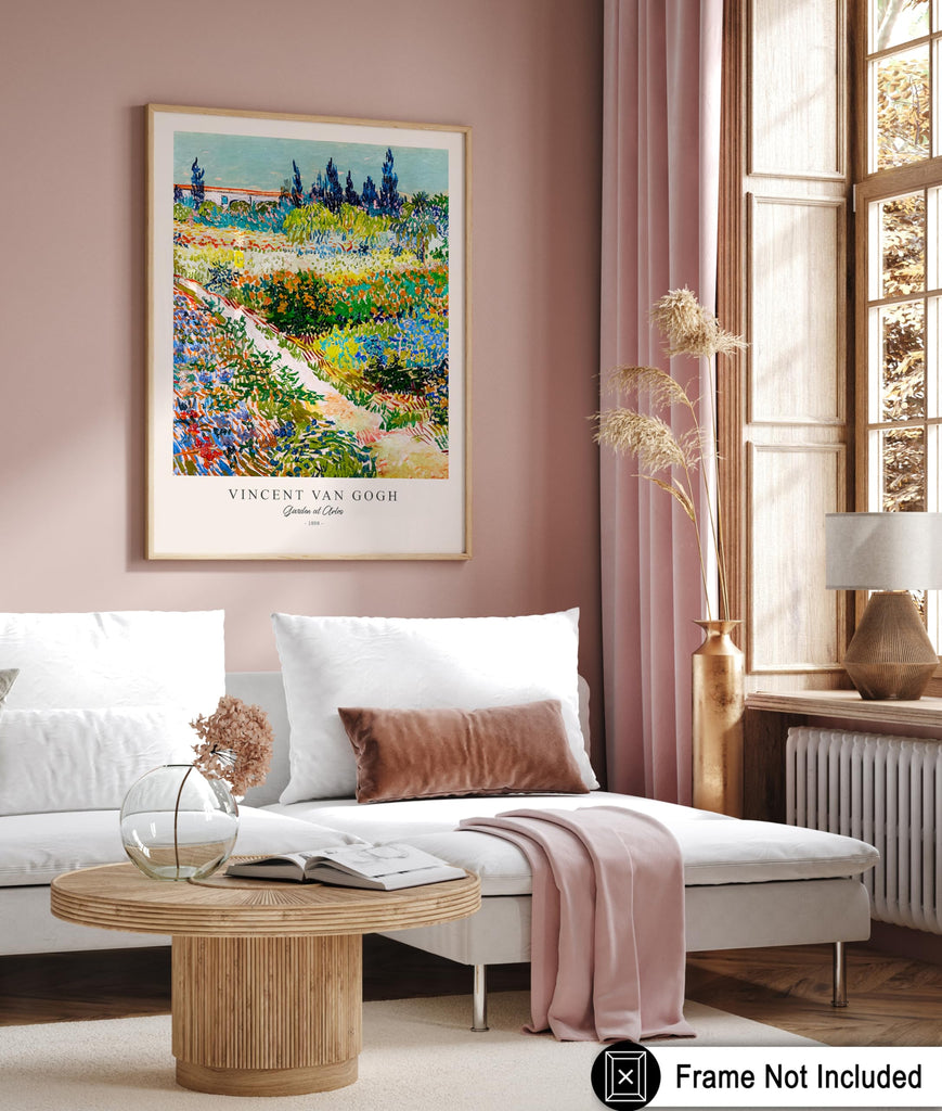 Master Vintage Van Gogh Poster - Retro Impressionism Print - Garden at Arles, Colorful, Aesthetic, Beautiful - Gift