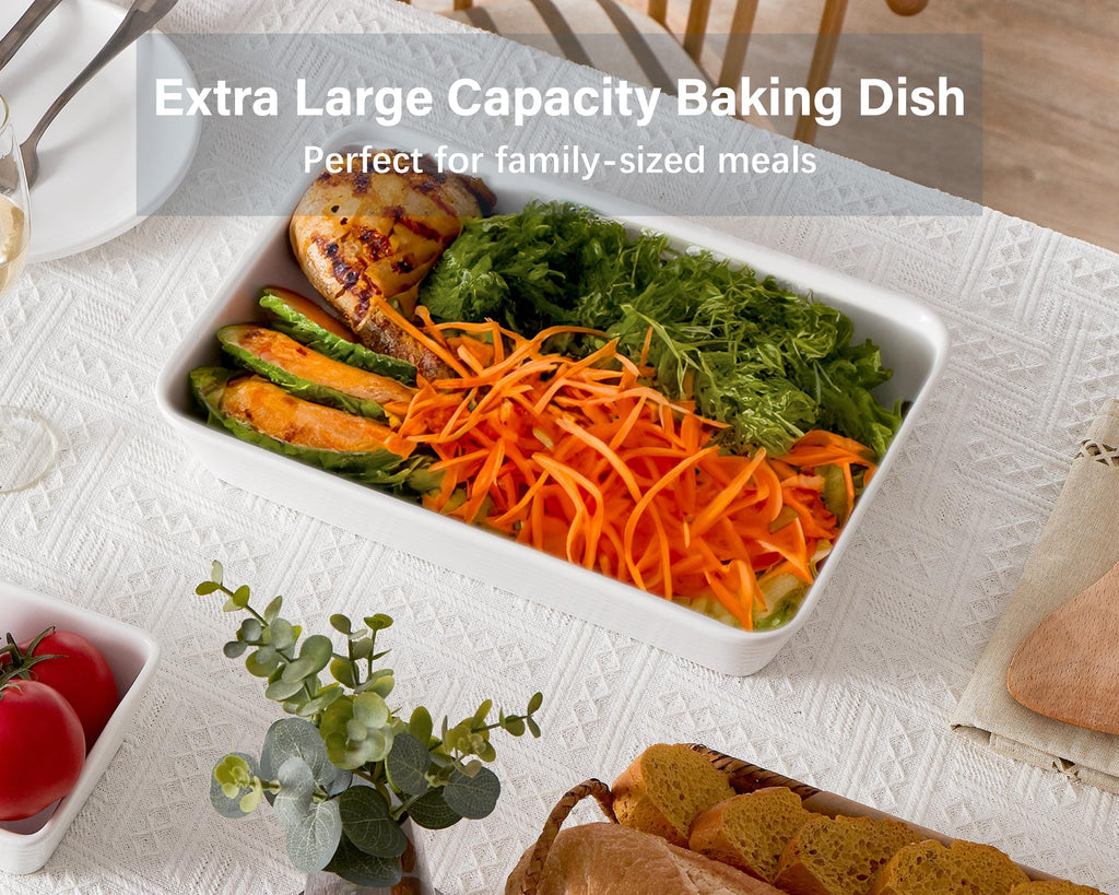 Ceramic Baking Dish, 9x13 Baking Pan Casserole Dish Large Rectangular Baking Dishes for Oven Deep Dish Lasagna Pan