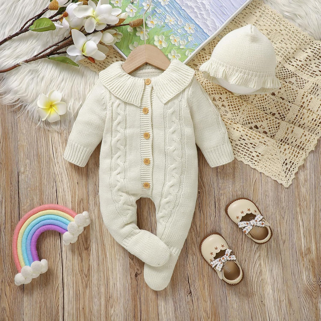 Baby Sweater Romper Knit Long Sleeve Jumpsuit
