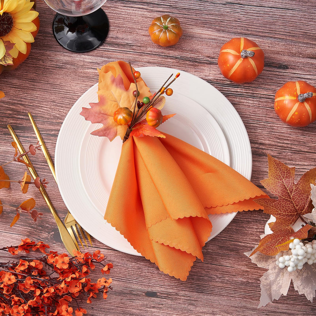 Fall Thanksgiving Napkins and Napkin Rings, Thanksgiving Table Decorations