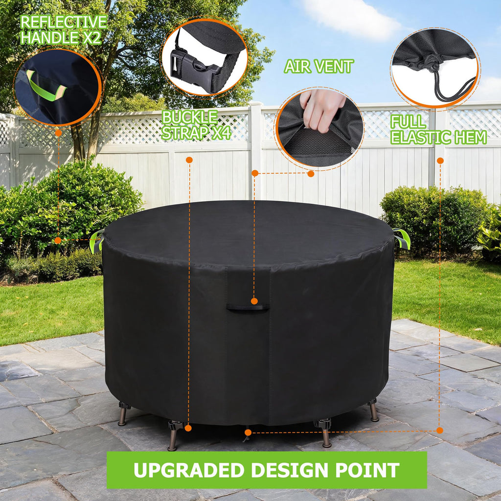 Round Patio Furniture Covers, 51" Dia Waterproof Round Outdoor Table Cover