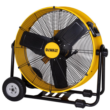 24 Inch Floor Fan, 360° Adjustable Tilt Drum Fan with Wheels DXF2490