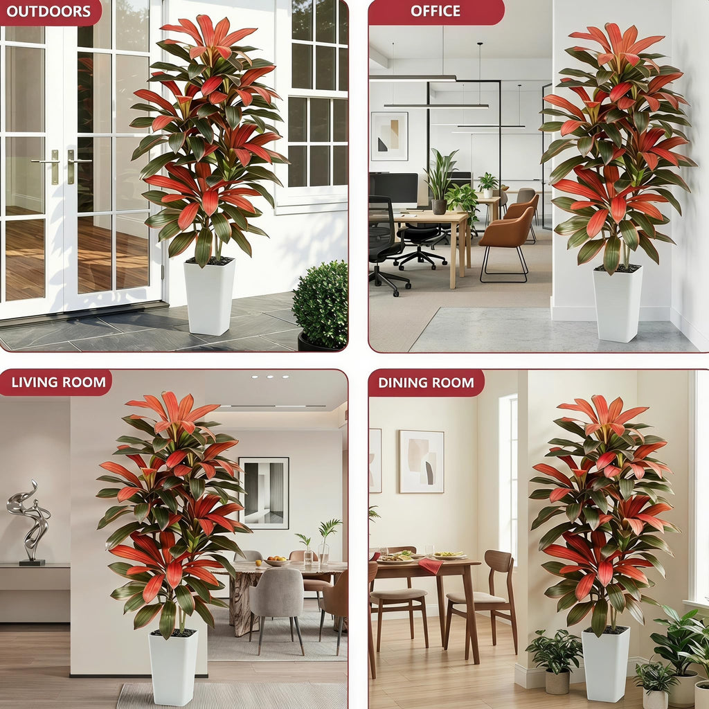 Artificial Red Dracaena Tree 6FT, Tall Fake Plants Indoor