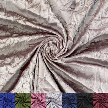 Crinkle Crushed Velvet Fabric - Cut to Your Length, 58/60 Inch Wide Stretch Panne Velvet Velour Cloth - 96% Polyester