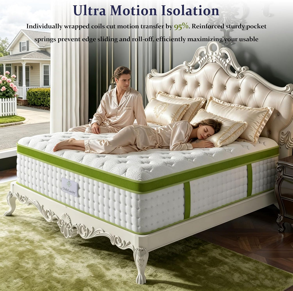 King Size Mattress 12 Inch, Luxury Hotel King Hybrid Mattress in a Box | Gel Memory Foam & 7-Zone Pocket Springs