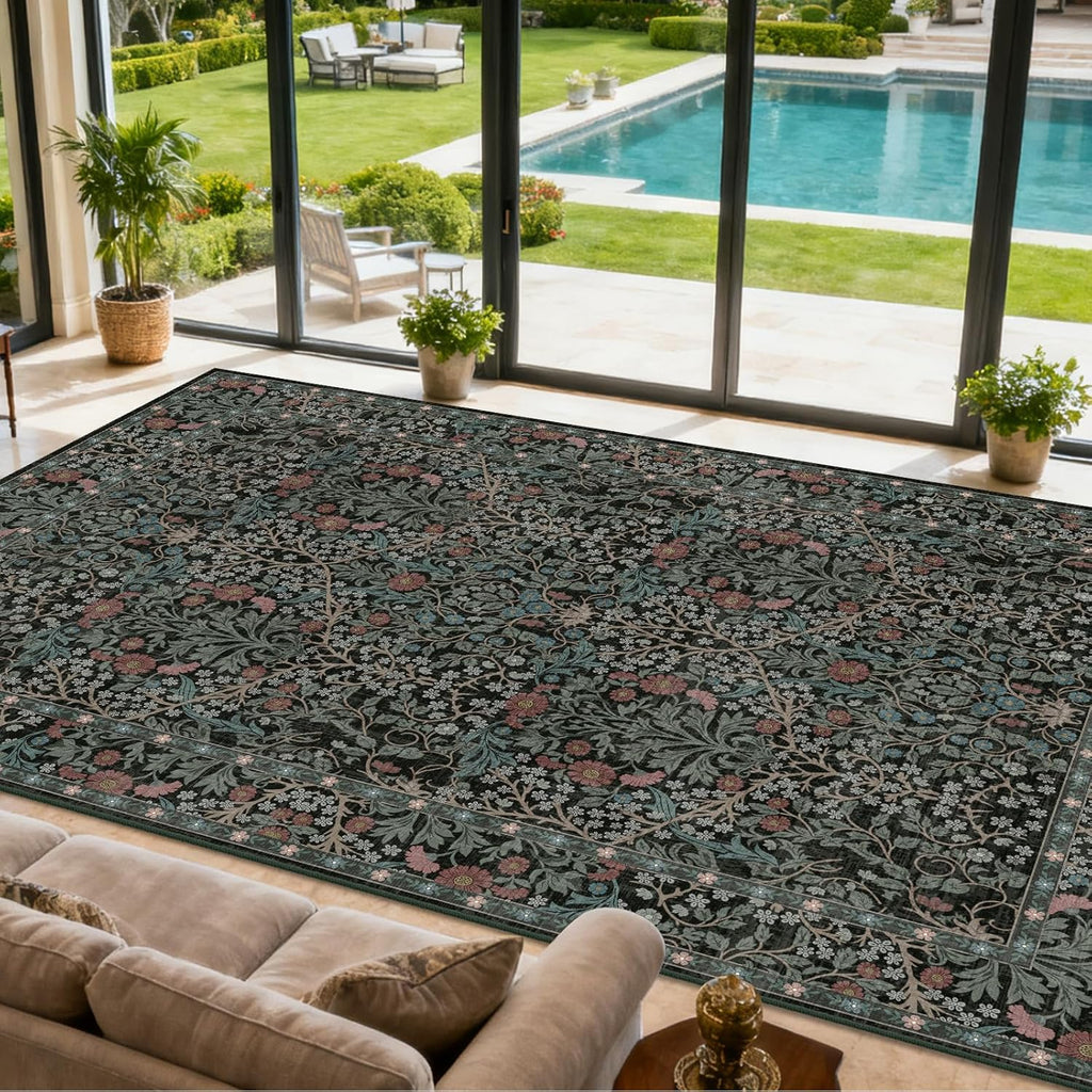 Extra Large 10x14 Area Rug for Living Room, Washable Rugs for Dining Room, Bedroom, Non Slip Stain R