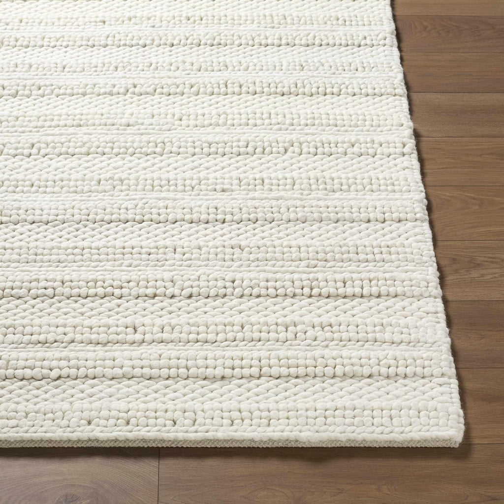 Coskun Wool Living Room, Bedroom Area Rug - Striped Textured - Bohemian Transitional Modern Minimalist Contemporary