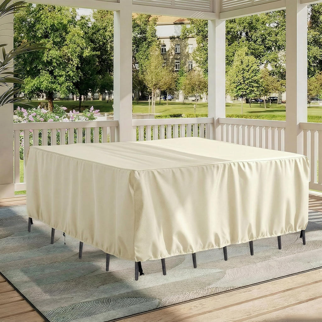 Outdoor Furniture Covers, Custom Size 84"(L) x 48"(W) x 34"(H) Rectangular Patio Table and Chair Waterproof Covers