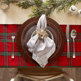 Farmhouse Christmas Plaid Dining Table & Kitchen Décor, Holiday Tablecloth, 70" Round, Red & Green