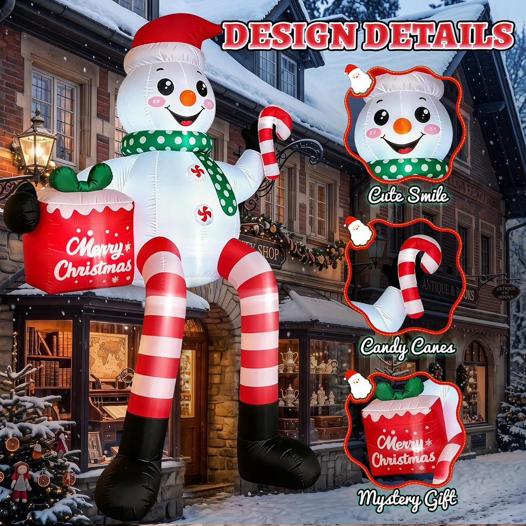 16FT Giant Christmas Inflatables Sitting Snowman Outdoor Blow Up