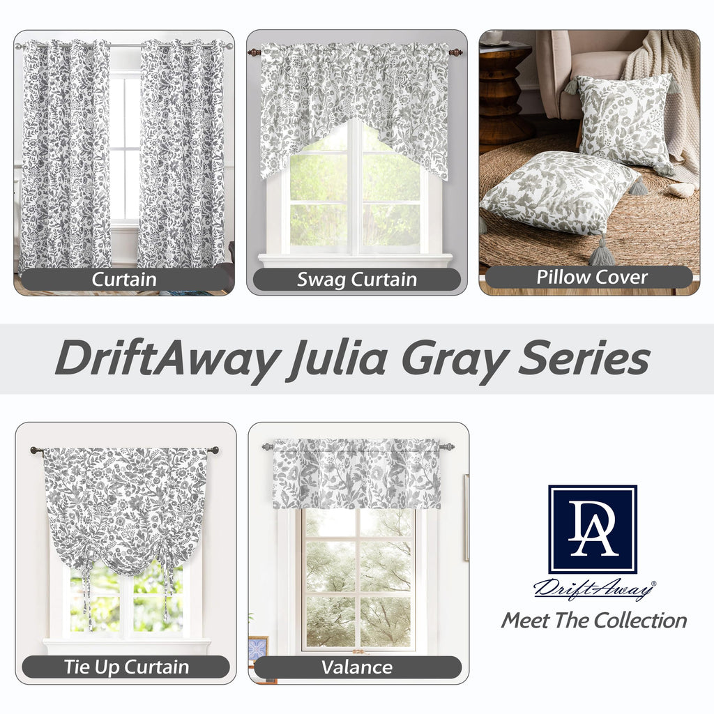 Julia Lined Valance Double Layer Thermal Insulated Room Darkening Blackout Valances 3 Inch Rod Pocket Window Valance