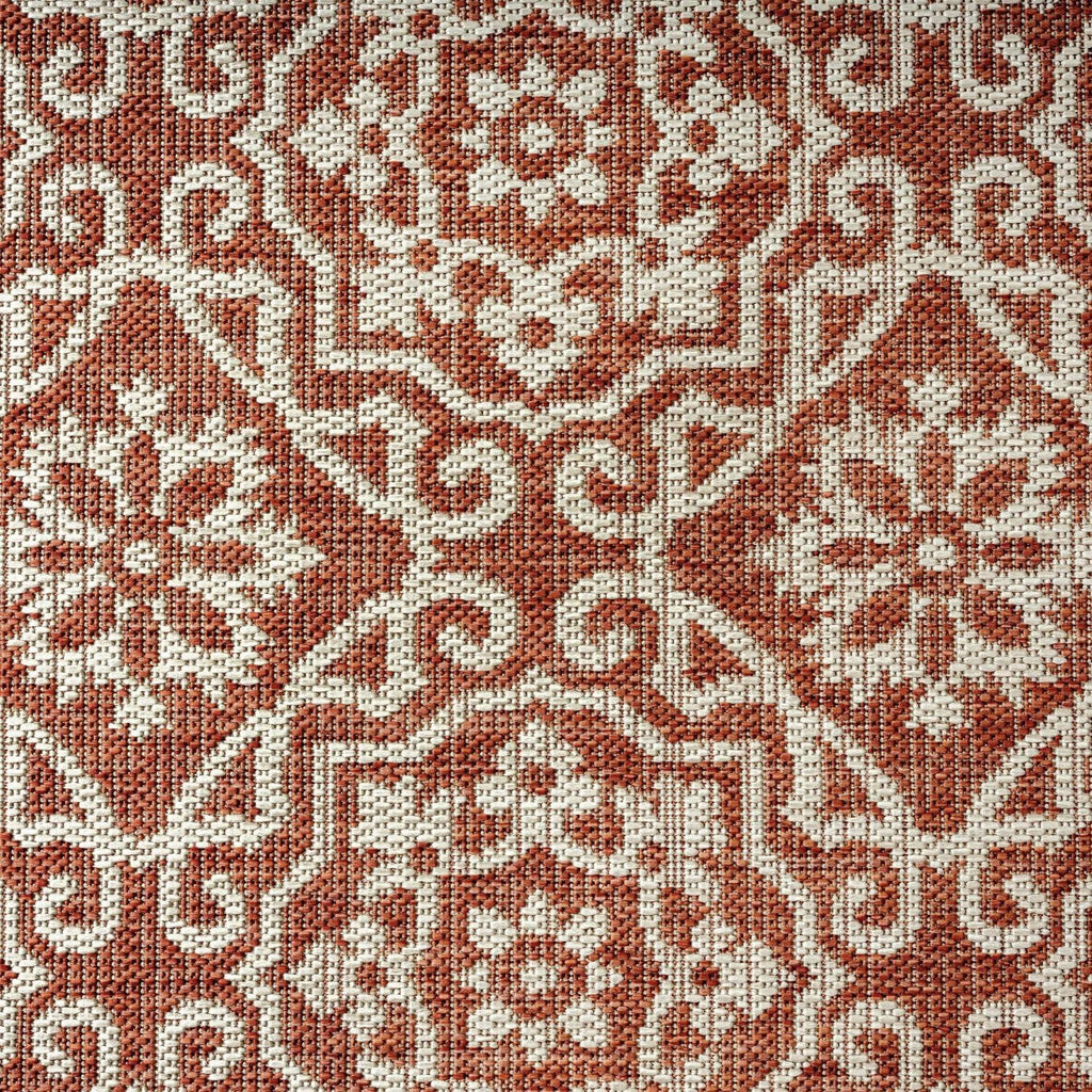 Patio Country Danica Transitional Geometric Indoor/Outdoor Area Rug, Terracotta/Ivory