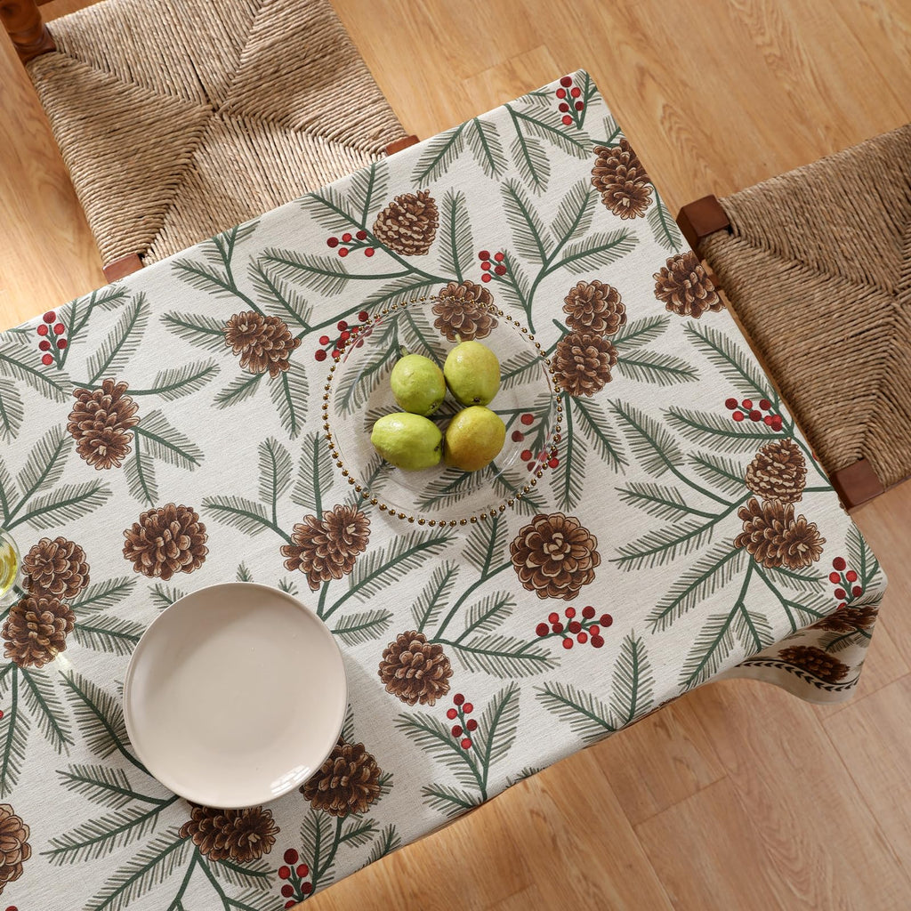 Designer Vintage Square Christmas Tablecloth, 67"x67"