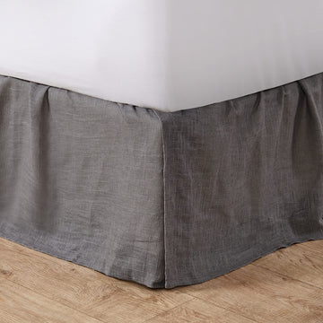 Linen Dust Ruffle - Sized - 76x80x16in. - Charcoal