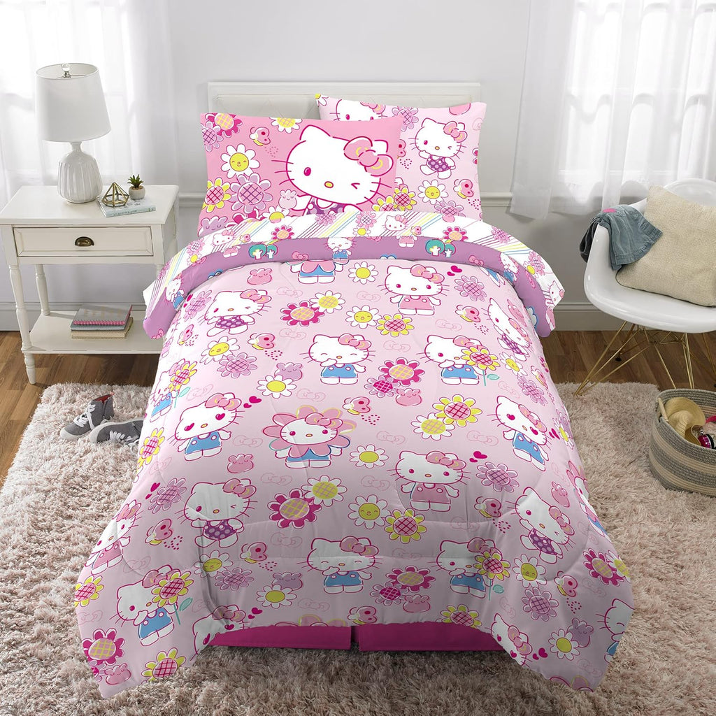 Kids Bedding Super Soft Comforter and Sheet Set with Sham, 5 Piece Twin
