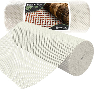3 ft x60 ft White Non Skid Rug Pad Roll for Hallway Rugs & Runners - Set of 180