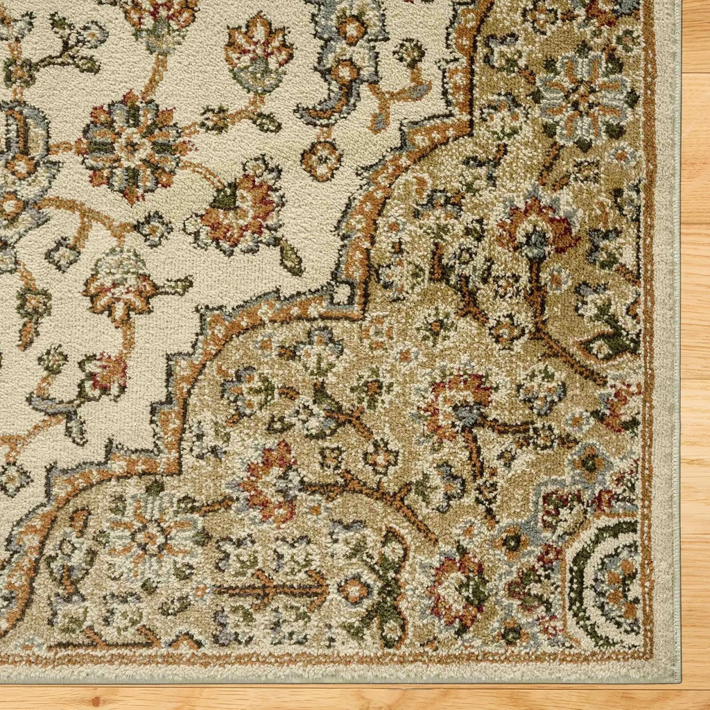 Dynamix Royalty Medallion Traditional Area Rug, Beige/Ivory, 5'2"x7'2"