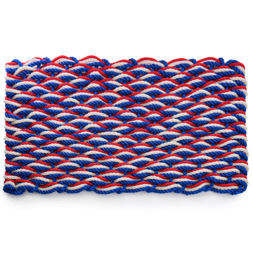 Lobster Rope Mat Patriotic 30x17 Inch, Nautical Welcome Mat USA Designed