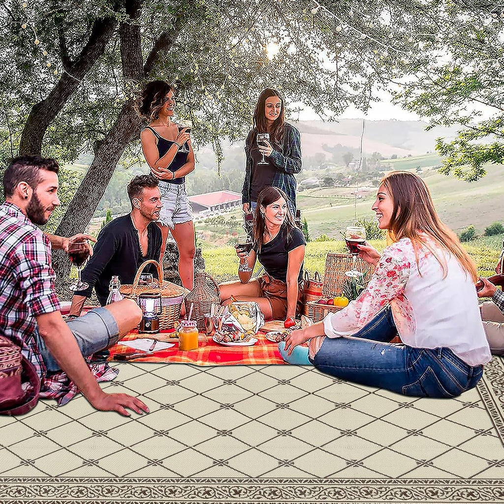 Outdoor Rugs s Clearance Brown Camping Rug for RV Outside, Reversible Waterproof Plastic Straw Rug Large Outdoor