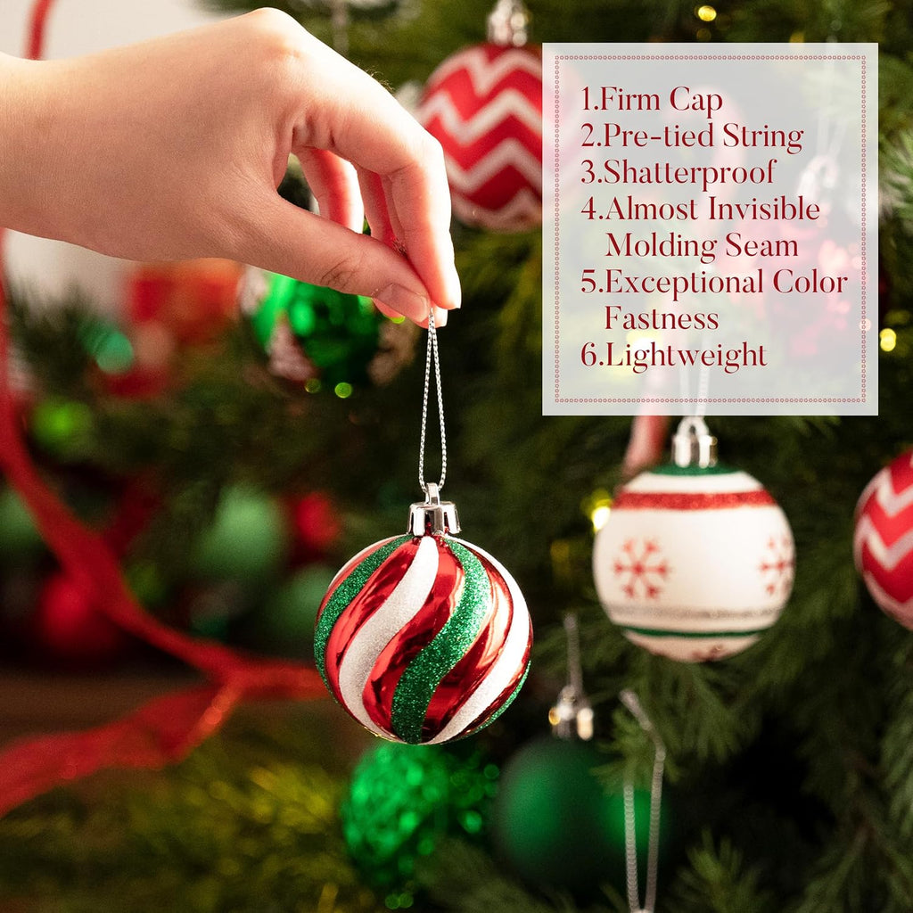 Christmas Ornaments Tree Decorations Set 2 Inch - Set of 30