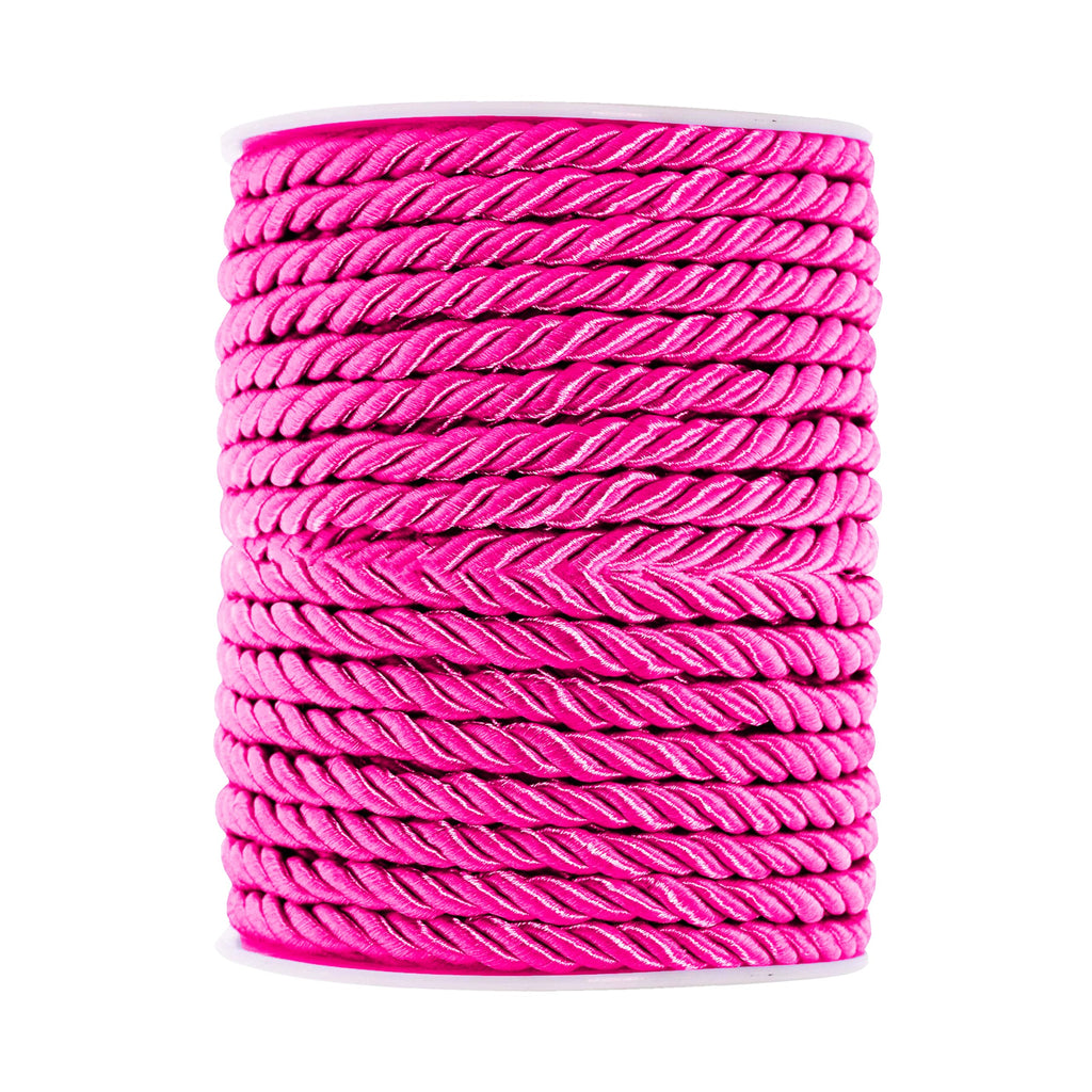 Braided Hot Pink Twisted Cord Trim Decorative Rope