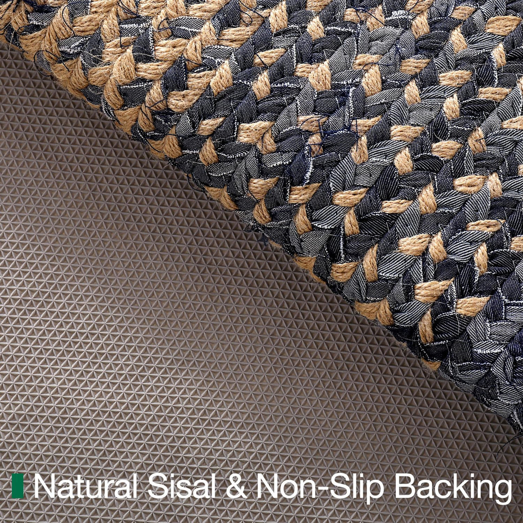 Natural Jute Indoor Door Mat, 32 x 48, Non-Slip Handwoven Entryway Mat