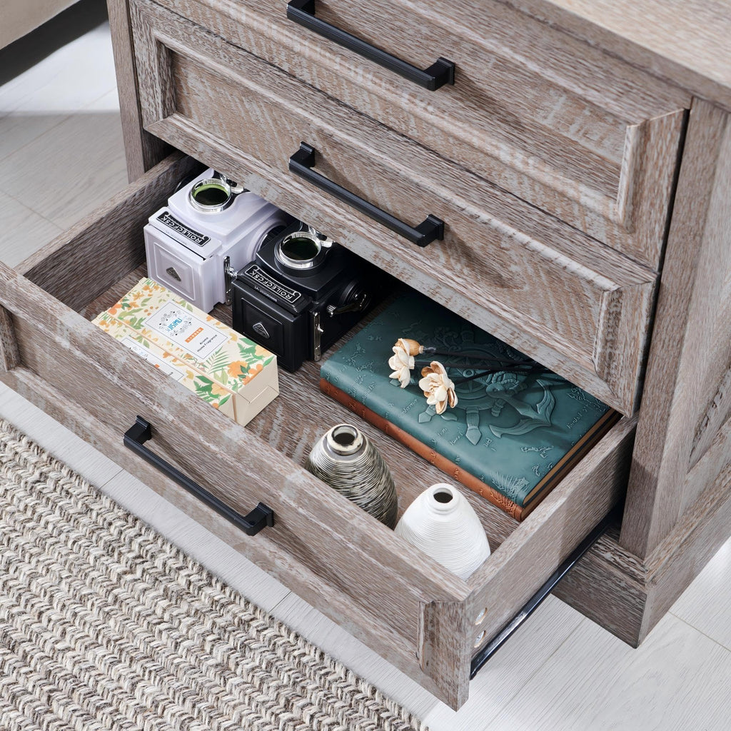 22" Farmhouse 3 Drawer Dresser, Grey