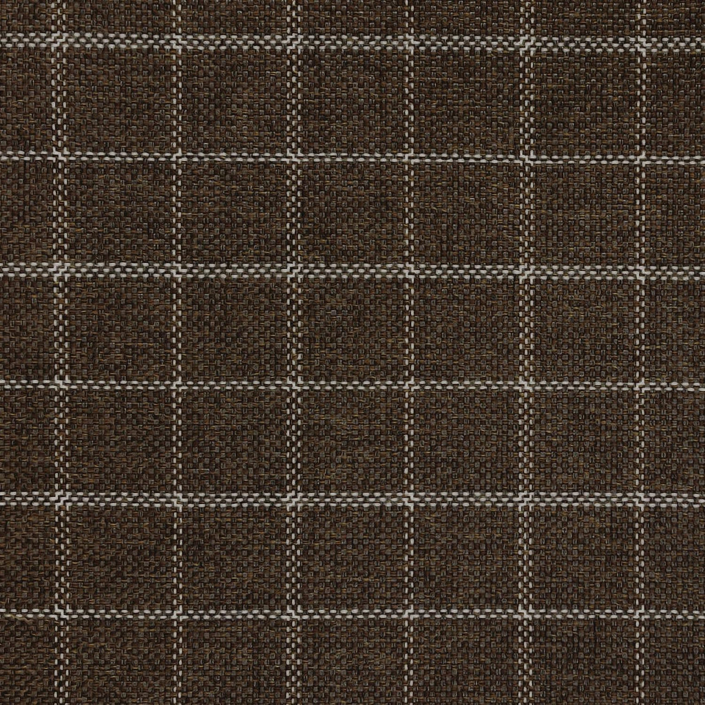 24" Dinah Collection Storage Ottoman - Brown Windowpane Fabric