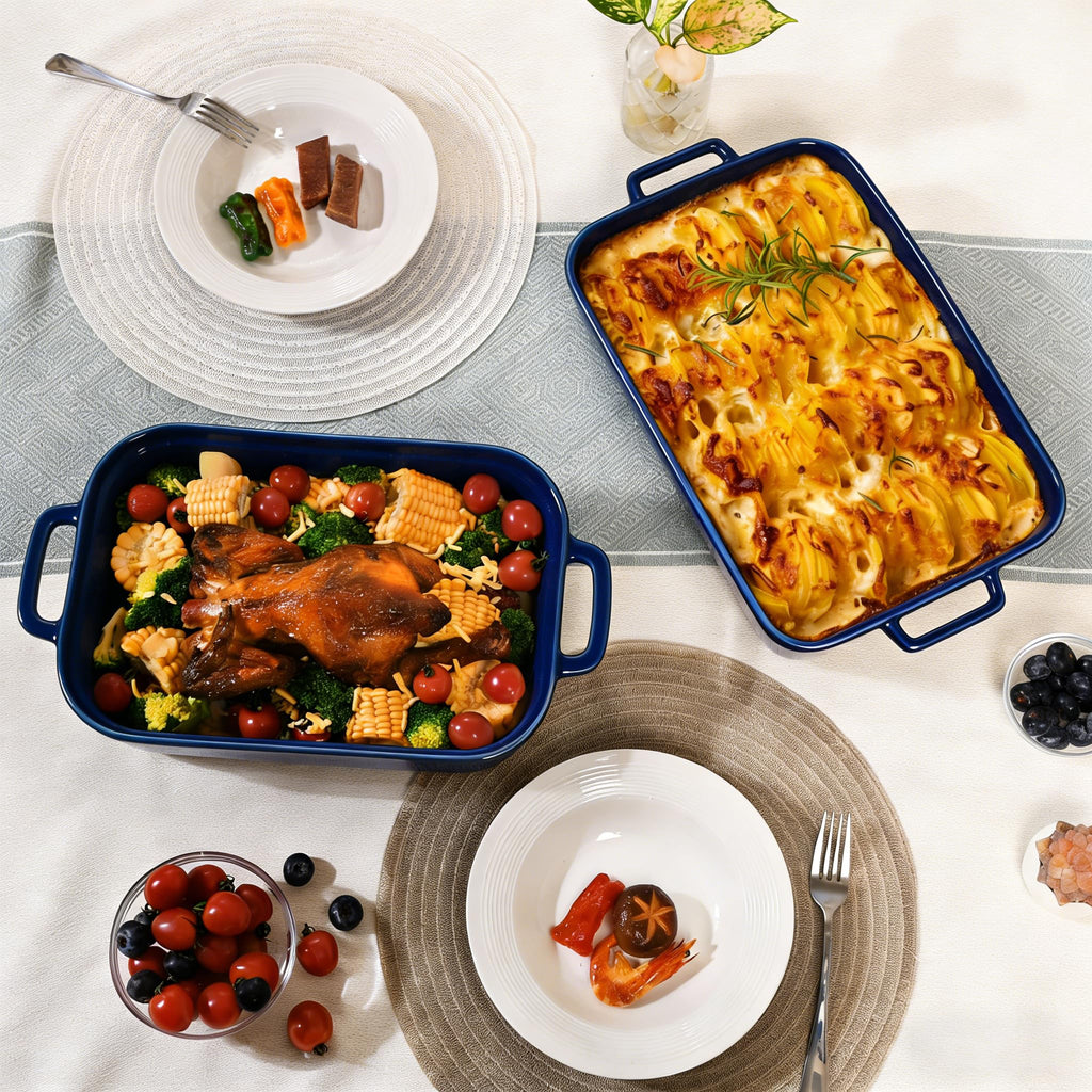 5.5 Quart Casserole Dish, Large Baking Dish Cookware, 14.7x10 Inch Deep Lasagna Pan for Oven, Ceramic Bakeware for