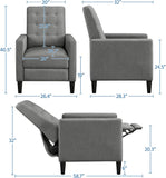 Home Theater Seating Single Fabric Recliner for Living Room Chair Adjustable Sofa with Thicker Seat Cushion Tufted