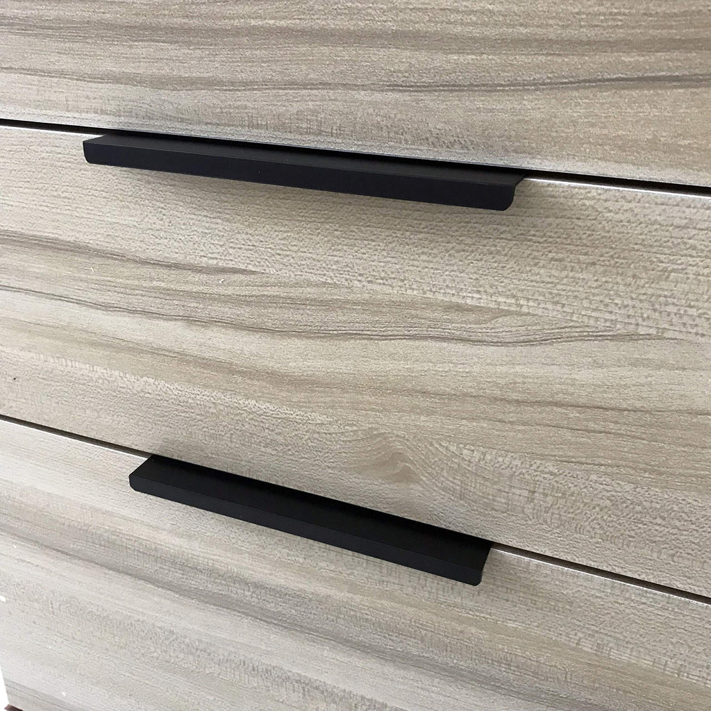 Cabinets Drawers Edge Pulls - 4-Pack, 12" Overall Length, Black, Concealed Tab Pulls Garage Cabinet Drawers