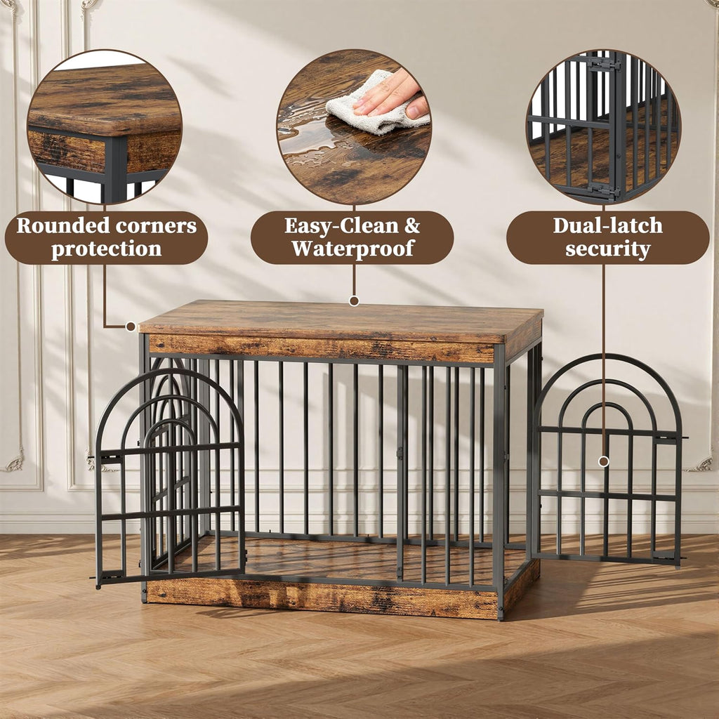 39" Wooden Dog Crate Furniture for Small Medium Large Dogs