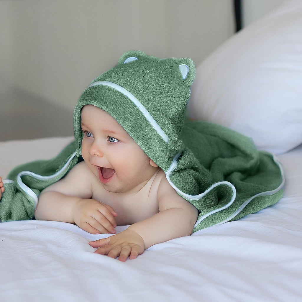 Premium Baby Bath Towel - Rayon Made from Bamboo Hooded Baby Towels - Newborn Baby Towel with Hood - Large Hooded