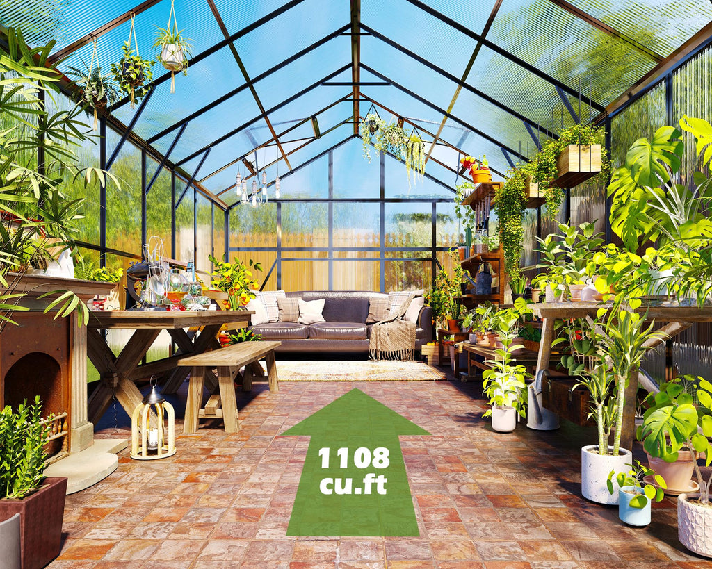 10x12 FT Polycarbonate Greenhouse with 4 Roof Vents