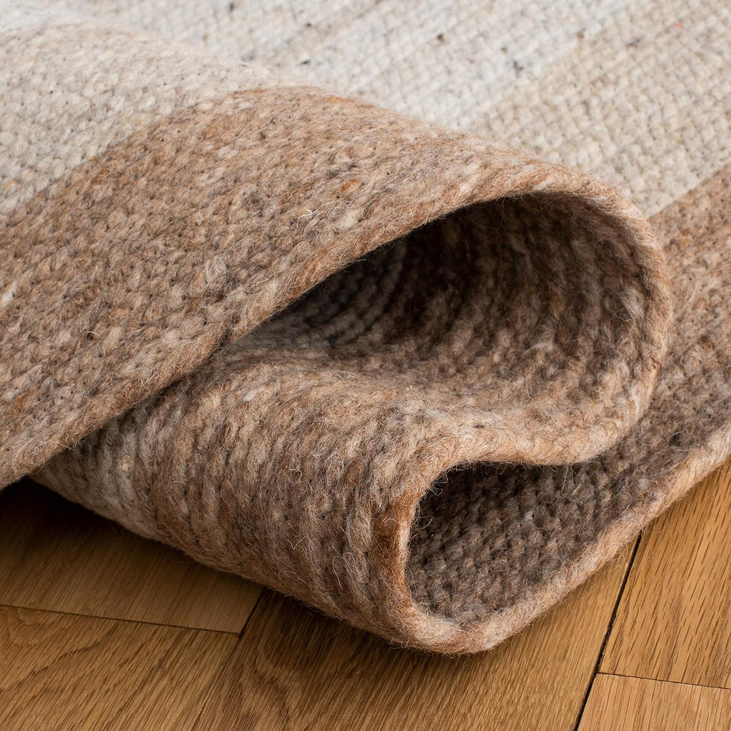 Braided Wool Oval Rug 8'x10', Farmhouse Beige & Ivory BRD903B