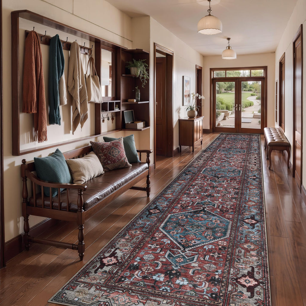 Vintage Oriental Washable Long Hallway Runner Rug Non Slip