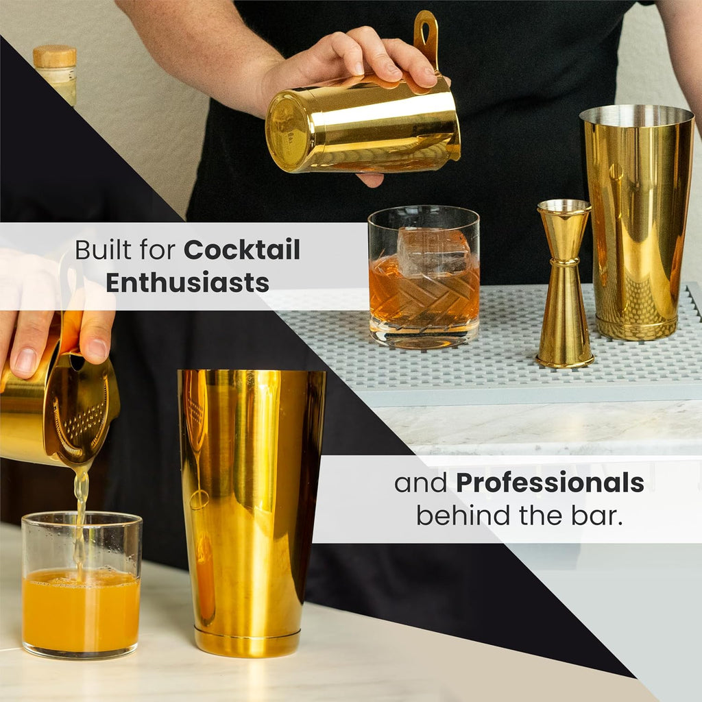 Professional Boston Shakers Set 18 oz Weighted Stainless Steel Cocktail Shaker Set for Bartenders, Premium 304 Steel