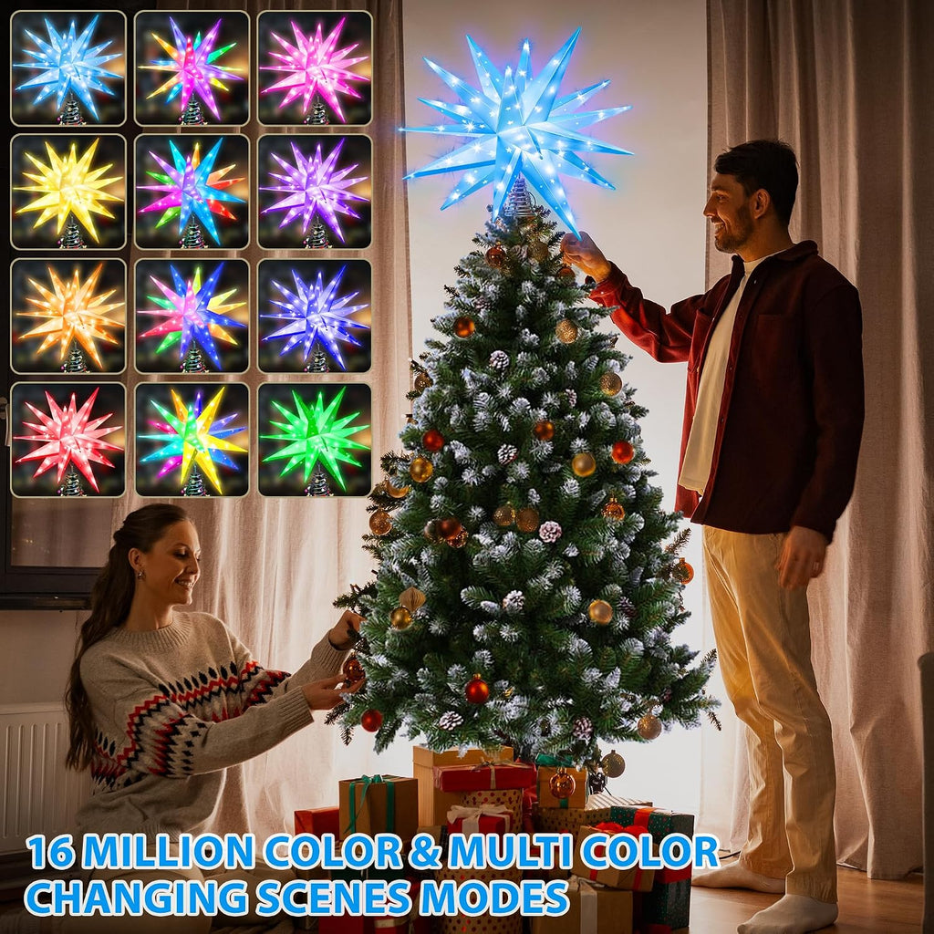 Smart 13" Christmas Star Tree Topper with Lights