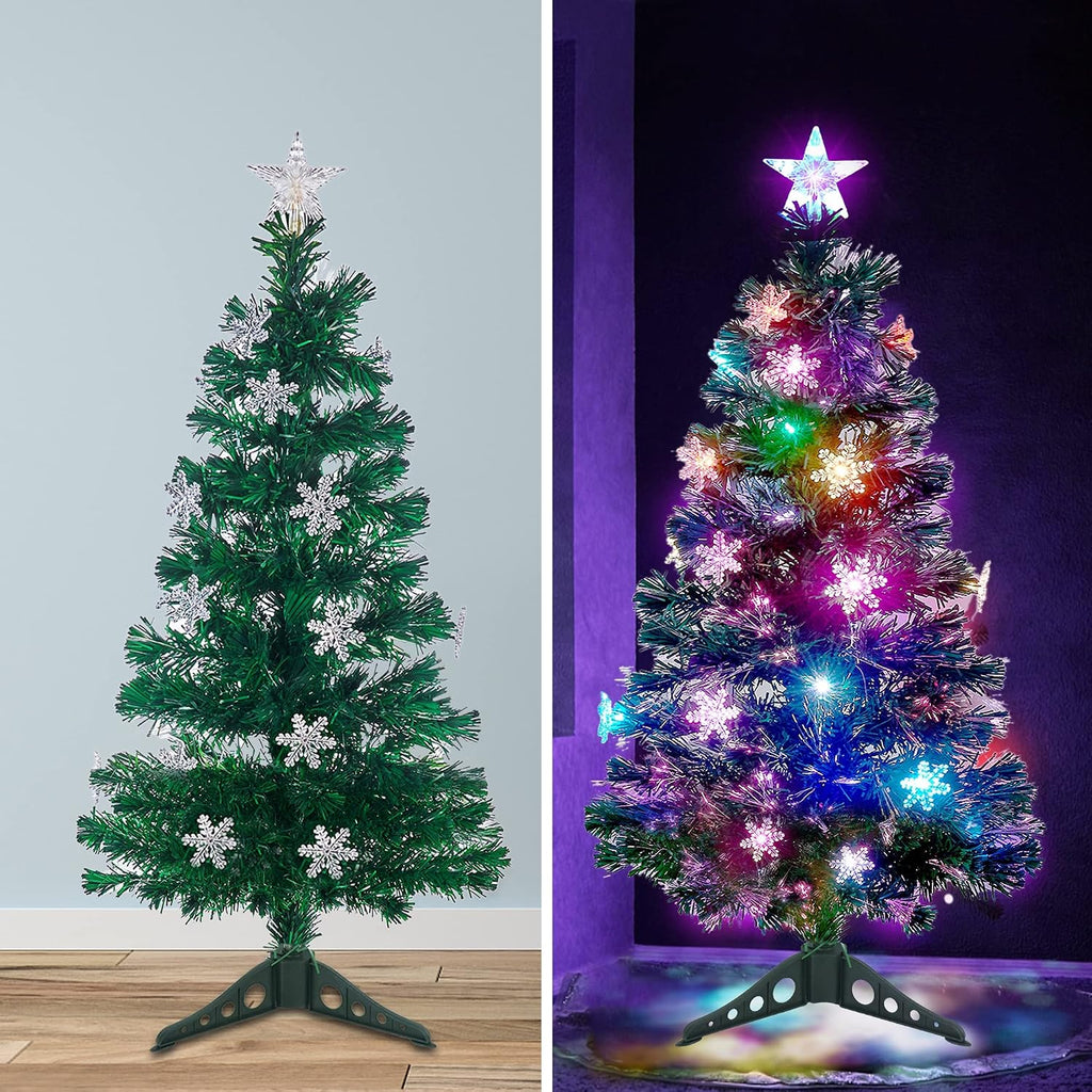 3 FT Fiber Optic Christmas Tree with Lights Artificial Xmas Trees