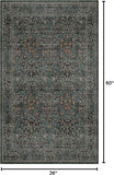 Vintage Floral Dark Green 3x5 Area Rugs