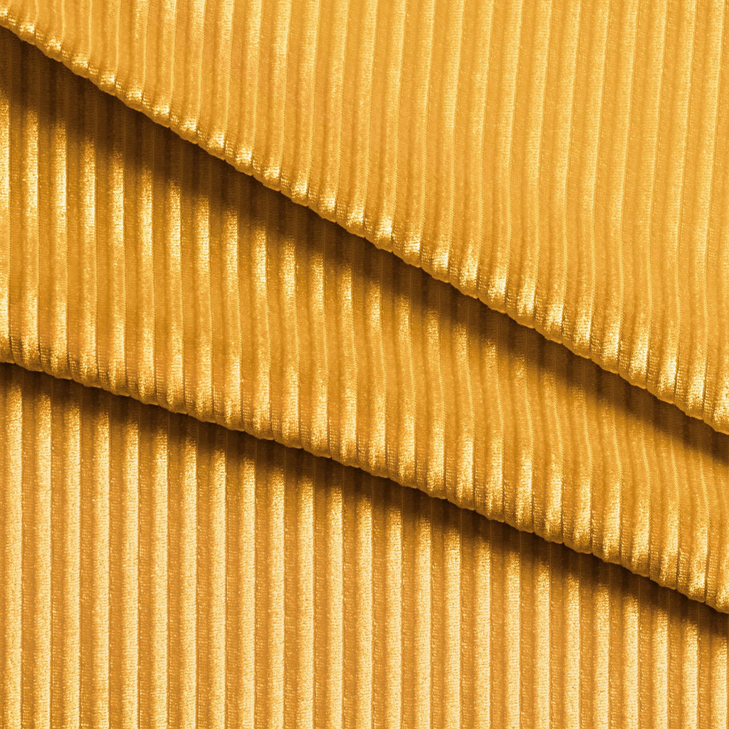 Gold Pleated Velvet Stretch Fabric by The Yard, 3 Yards