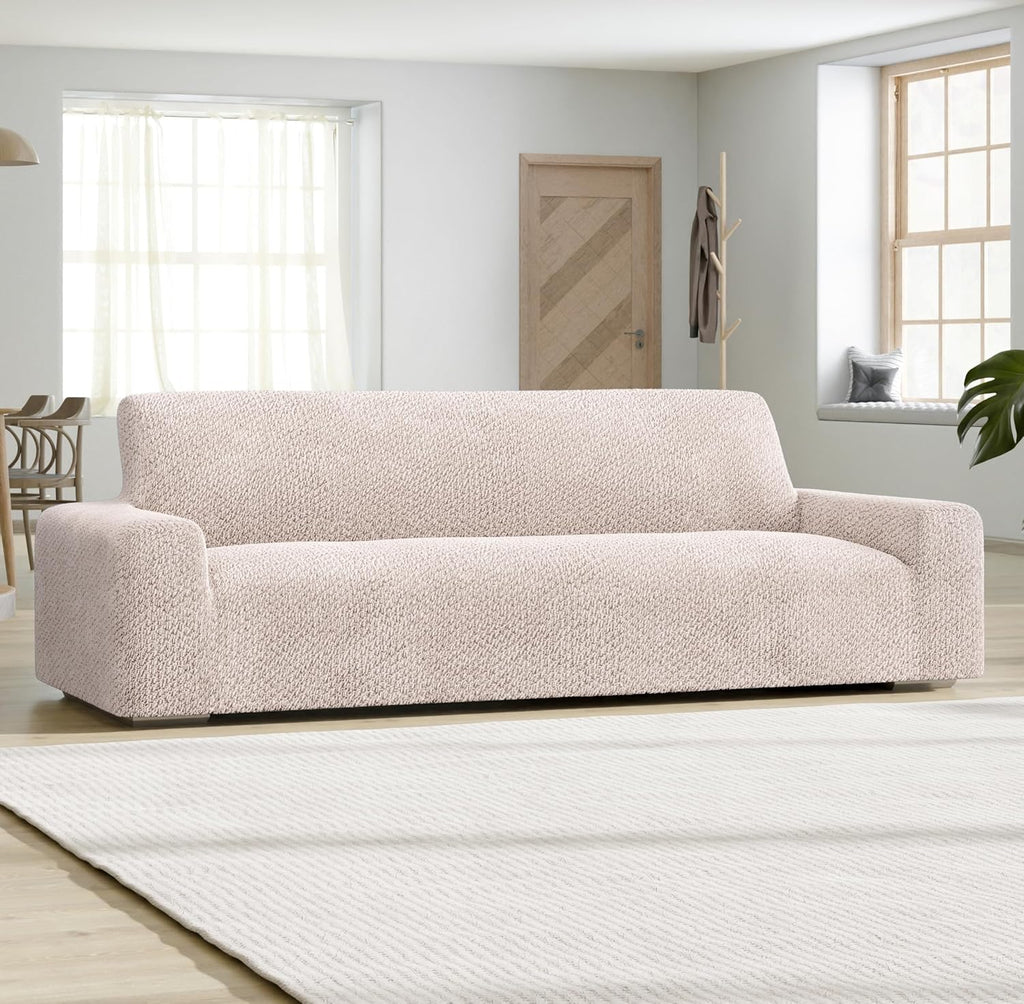 Slipcover - Stretch Couch Cover - Stylish Cushion Sofa Cover - Soft Polyester Fabric Slip Cover - 1-Piece Form Fit