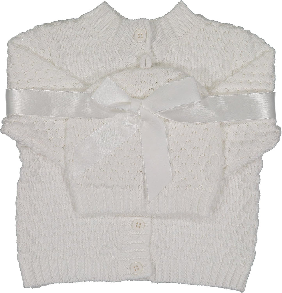Dove Newborn Tiny Popcorn Knit Cardigan & Beanie Gift Set-A Perfect Baby Sweater & Hat Outfit