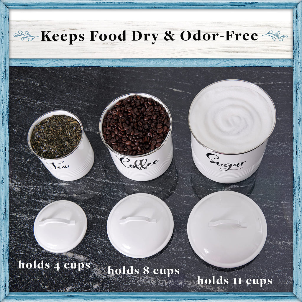 Food Storage Containers Set with Lids, Farmhouse Home Kitchen Decor Rustic Vintage Canisters