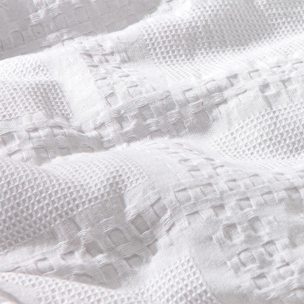 100% Cotton Waffle Duvet Cover, Bright White