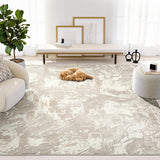 Abani Terra Cream 5' x 8' Area Rug for Living Room, Bedroom - Abstract Wavy Pattern - Durable & Easy to Clean