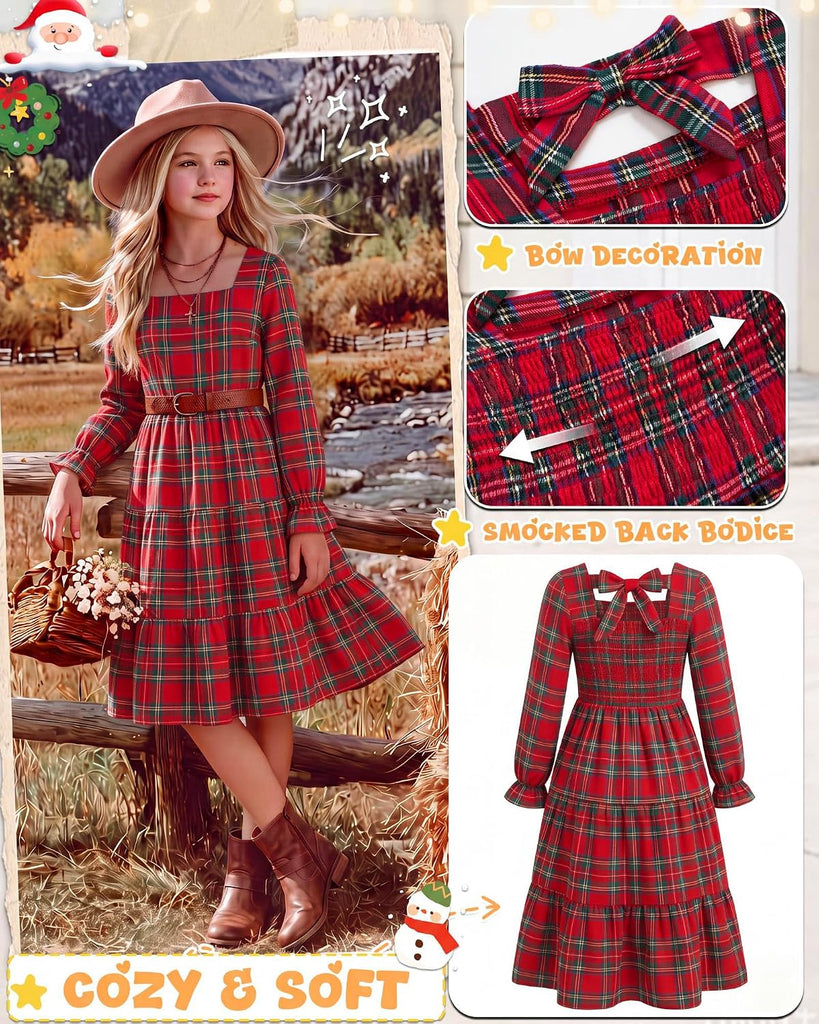 Long Sleeve Flannel Plaid Dress