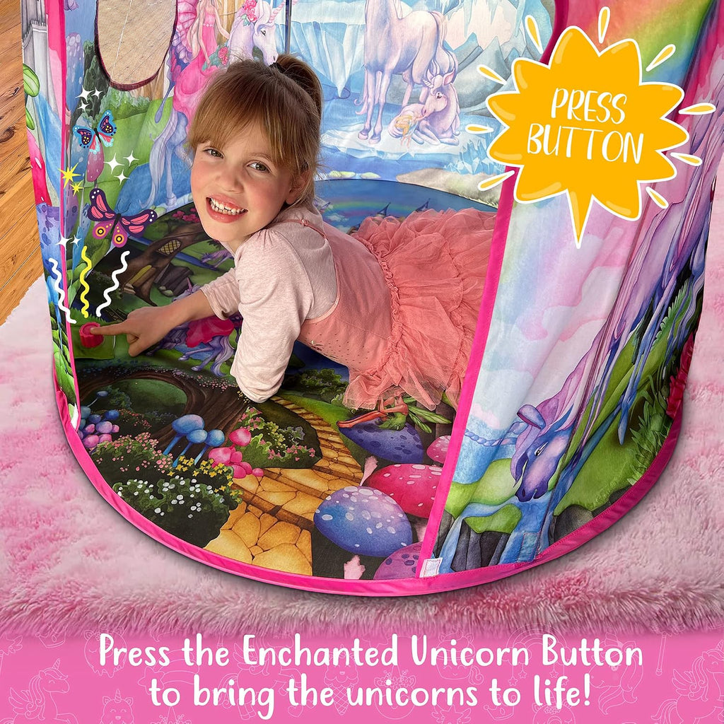 Unicorn Sparkle Play Tent with Magical Sounds for Indoor/Outdoor Play