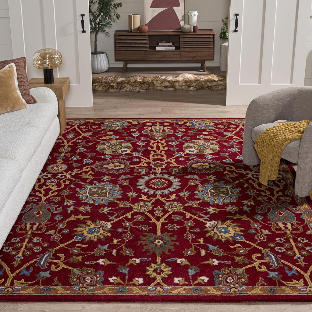 Heritage Area Rug - 9' x 12', Red, Handmade Traditional Oriental Wool